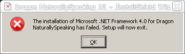 Dragon - 4 - .NET Failed To Install