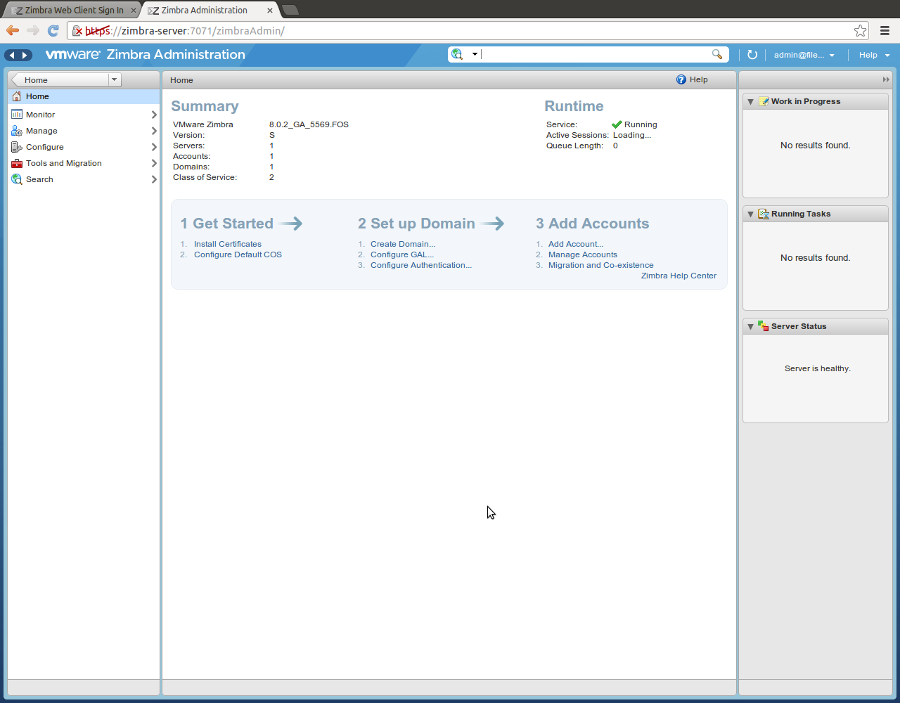 Zimbra Admin 2