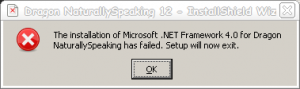 Dragon – 4 – .NET Failed To Install
