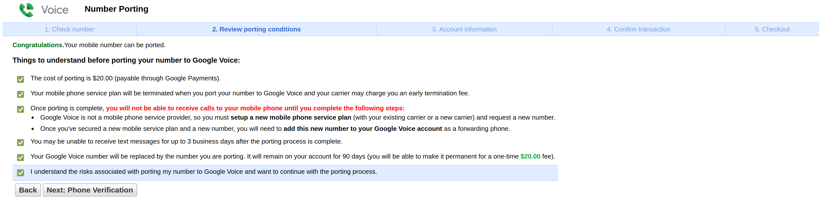 Porting A Landline Number To Google